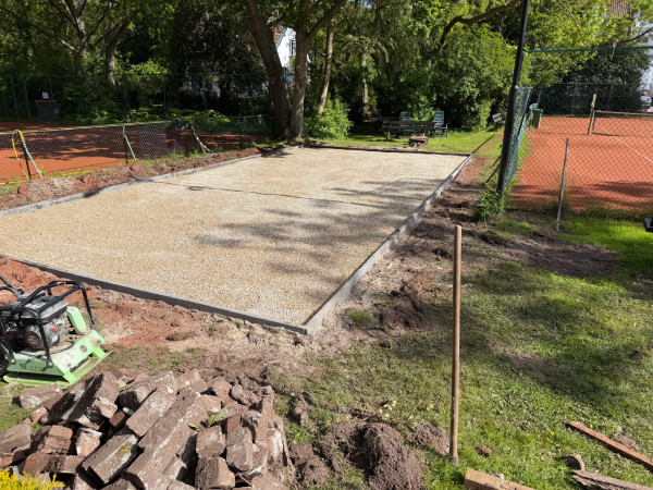Nieuwe jeu de boules-baan overzicht